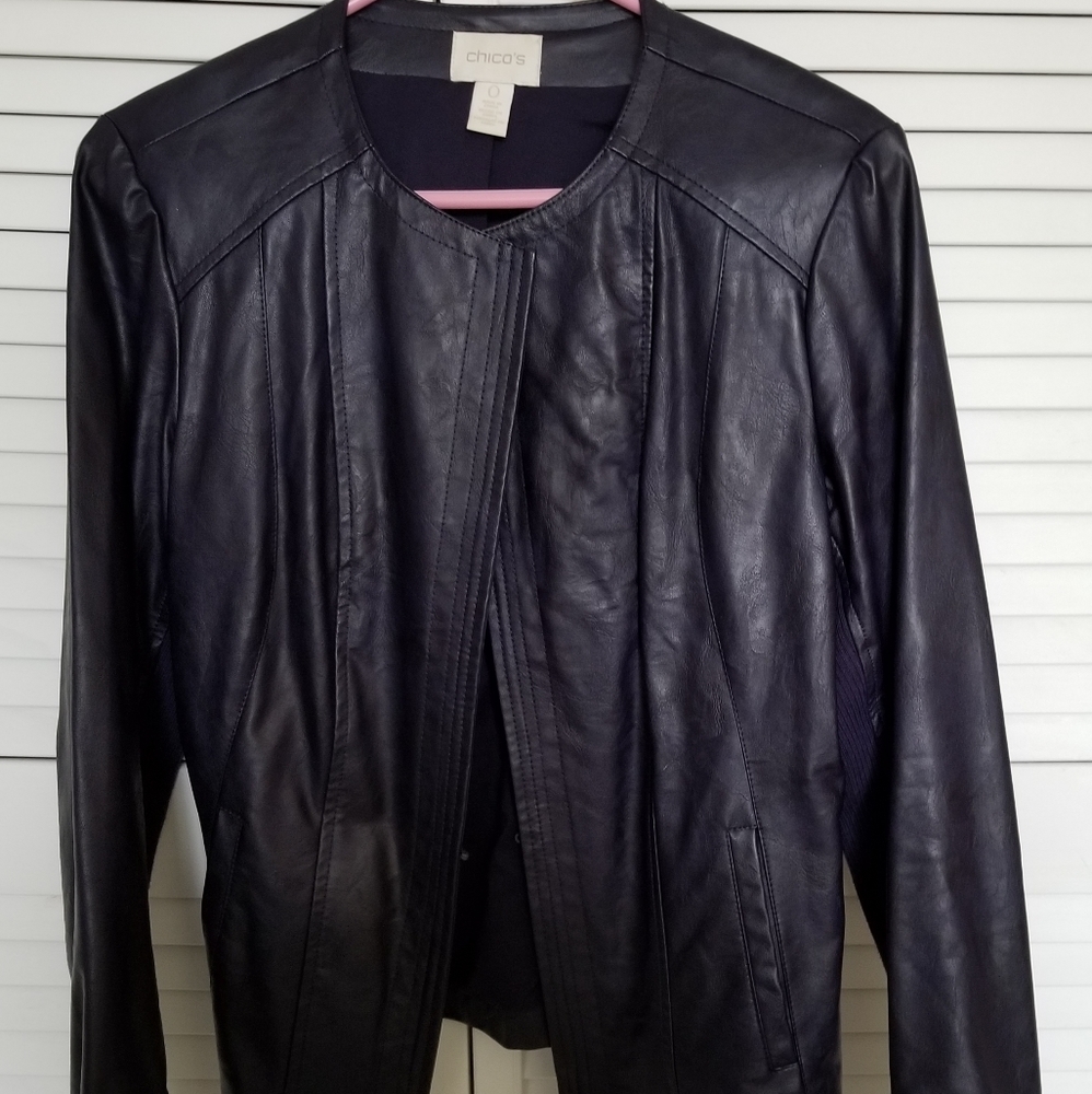 Vegan faux leather aubergine jacket